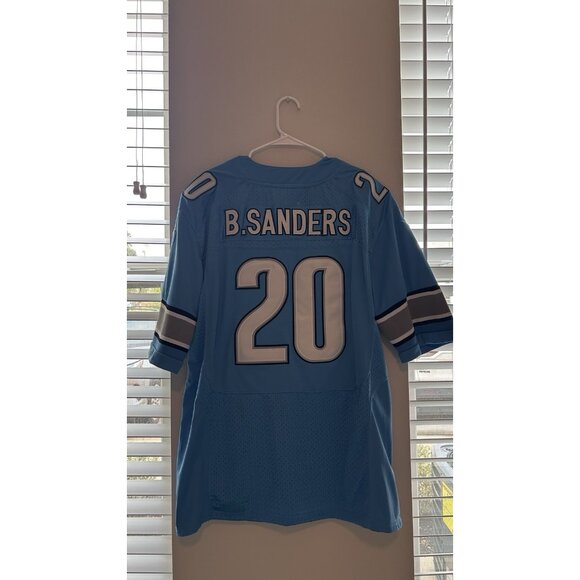 Detroit Lions #20 Barry Sanders Blue Football Jersey Men's Size Large LNWT - Picture 6 of 6